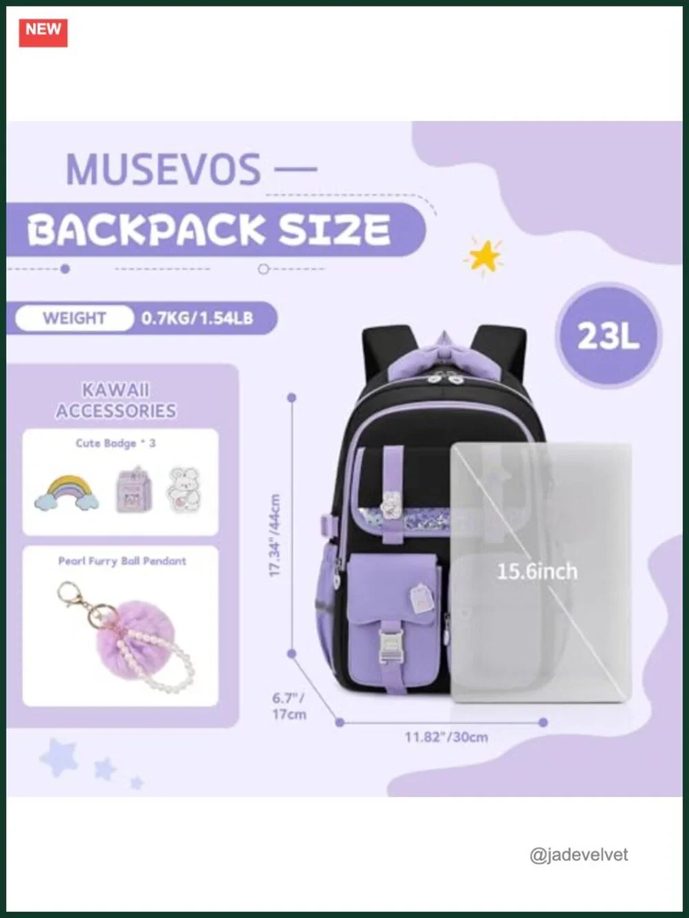 Girls Backpack Large Capacity Water Resistant Sequin Design School Bookbag